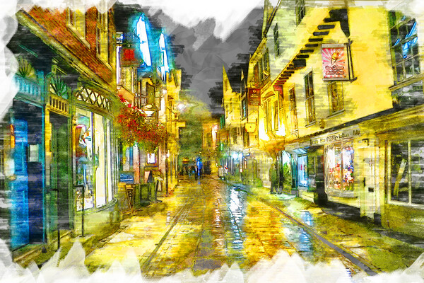 York Cobbled Streets - Sketch Picture Board by Picture Wizard