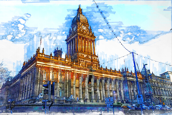 Leeds Town Hall Picture Board by Picture Wizard