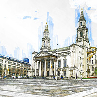 Buy canvas prints of Millennium Square Leeds - Sketch by Picture Wizard