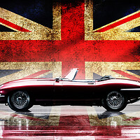 Buy canvas prints of Jaguar E-Type Union Jack by Picture Wizard