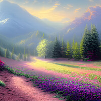 Buy canvas prints of Flowers In The Mountains by Picture Wizard