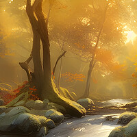 Buy canvas prints of Forest Stream In The Fall by Picture Wizard