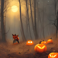 Buy canvas prints of Foxy Halloween by Picture Wizard