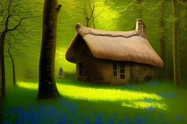 Cottage In The Woods Picture Board by Picture Wizard