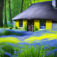 Buy canvas prints of Thatched Cottage In The Woods by Picture Wizard