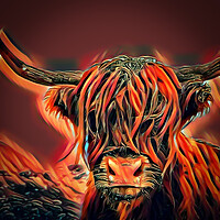 Buy canvas prints of Rusty Highland Cow by Picture Wizard