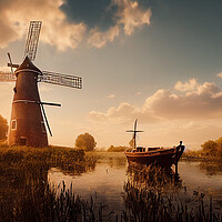 Buy canvas prints of Sunset Mills by Picture Wizard