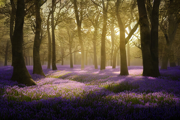 Bluebells In The Woods Picture Board by Picture Wizard