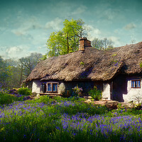Buy canvas prints of A Bluebell Cottage by Picture Wizard