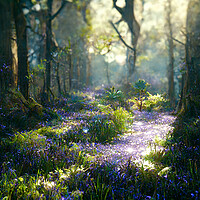 Buy canvas prints of Bluebells In The Light by Picture Wizard