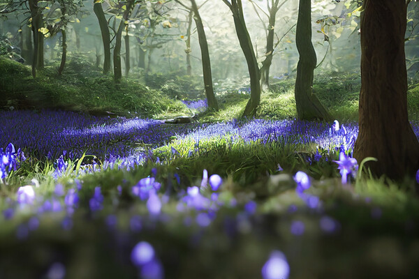 Bluebells In The Woods Picture Board by Picture Wizard