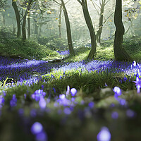 Buy canvas prints of Bluebells In The Woods by Picture Wizard