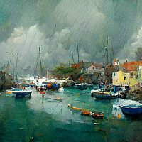 Buy canvas prints of A Cornish VIllage by Picture Wizard