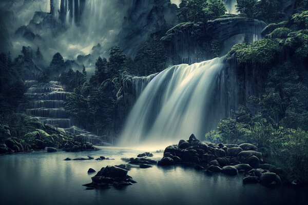 Fantasy Waterfall Picture Board by Picture Wizard