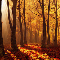 Buy canvas prints of Autumnal Woodland by Picture Wizard