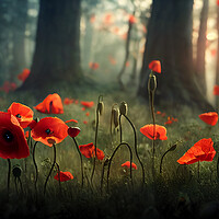 Buy canvas prints of A group of colorful Poppies by Picture Wizard