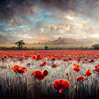 Buy canvas prints of A Poppy Field by Picture Wizard