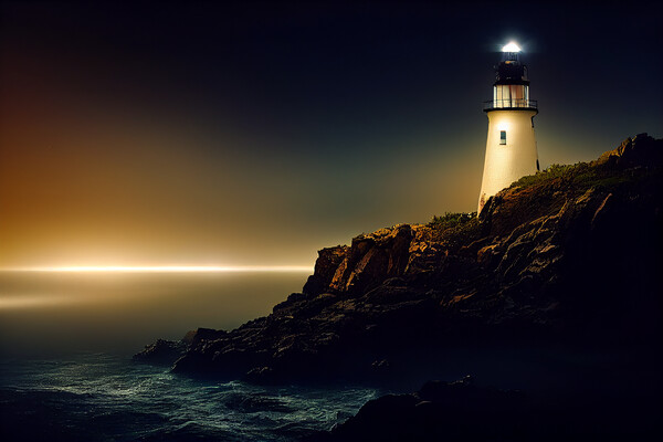 Solitary Lighthouse Picture Board by Picture Wizard