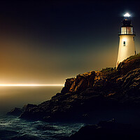 Buy canvas prints of Solitary Lighthouse by Picture Wizard