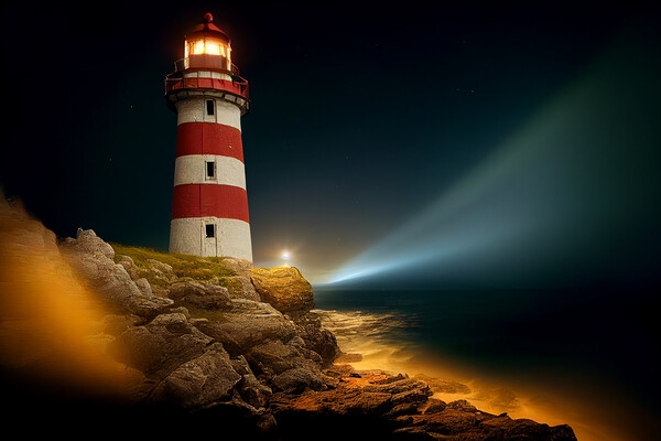 The Red and White Lighthouse Picture Board by Picture Wizard