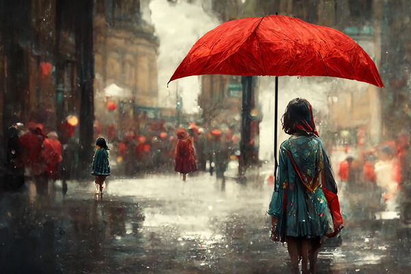 The Red Umbrella Picture Board by Picture Wizard