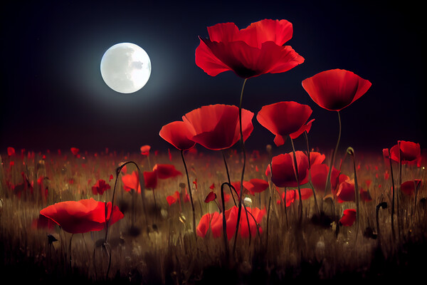 Poppy Full Moon Picture Board by Picture Wizard
