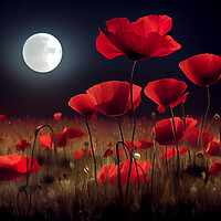 Buy canvas prints of Poppy Full Moon by Picture Wizard