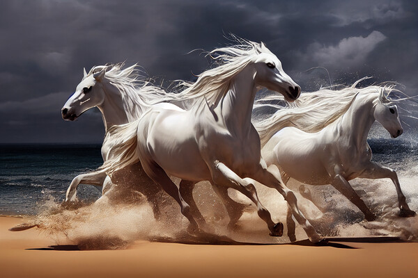 White Horses Picture Board by Picture Wizard