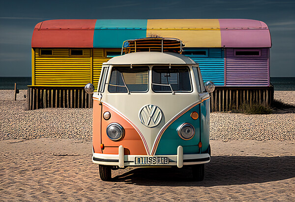 Beach Camper Picture Board by Picture Wizard