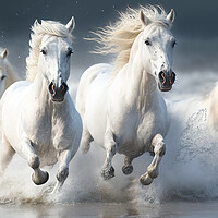 Buy canvas prints of White Stallions by Picture Wizard