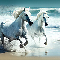 Buy canvas prints of Galloping Horses by Picture Wizard