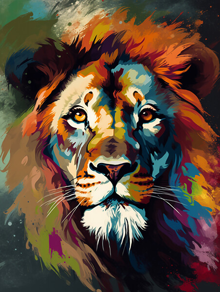 Lion Head Art Picture Board by Picture Wizard