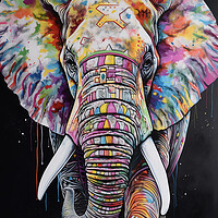 Buy canvas prints of Coloured Elephant by Picture Wizard