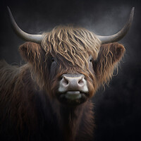 Buy canvas prints of Highland Cow Portrait 1 by Picture Wizard