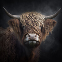 Buy canvas prints of Highland Cow Portrait 2 by Picture Wizard