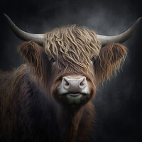 Buy canvas prints of Highland Cow Portrait 3 by Picture Wizard