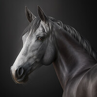 Buy canvas prints of Grey Horse Portrait 1 by Picture Wizard