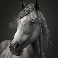 Buy canvas prints of Grey Horse Portrait 2 by Picture Wizard