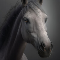 Buy canvas prints of Grey Horse Portrait 3 by Picture Wizard