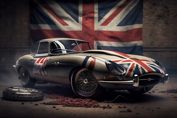 E Type Jaguar 3 Picture Board by Picture Wizard