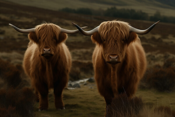Highland Cattle 2 Picture Board by Picture Wizard