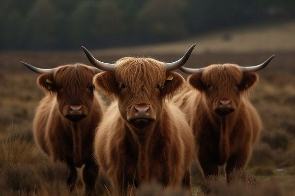 Highland Cattle 3 Picture Board by Picture Wizard