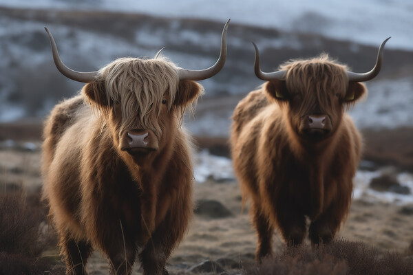 Highland Cattle 4 Picture Board by Picture Wizard