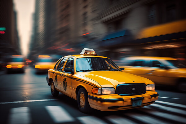 New York Yellow Cab Picture Board by Picture Wizard