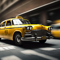 Buy canvas prints of Classic Yellow New York Cab by Picture Wizard