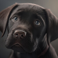 Buy canvas prints of Black Labrador Pup by Picture Wizard