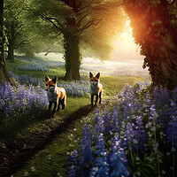 Buy canvas prints of Foxes in the Bluebell Woods by Picture Wizard