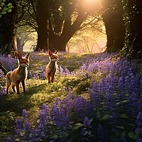 Buy canvas prints of Bluebell Wood Fox Cubs by Picture Wizard