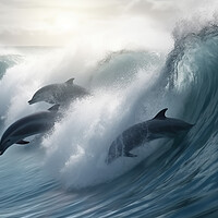 Buy canvas prints of Wave Riders by Picture Wizard