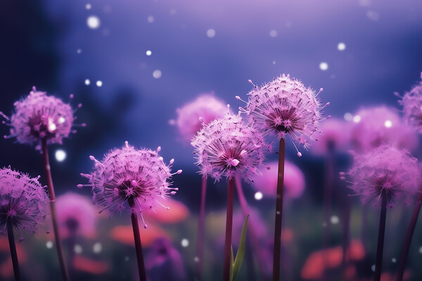 Purple Allium Flowers Picture Board by Picture Wizard